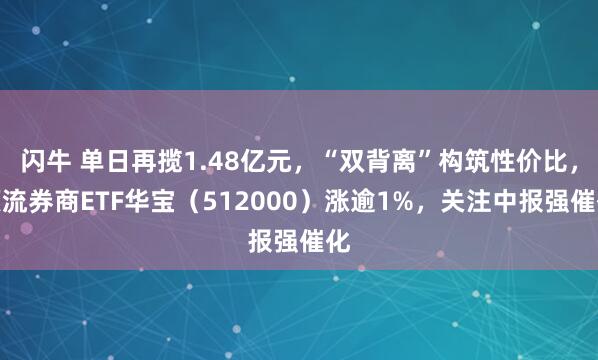 闪牛 单日再揽1.48亿元，“双背离”构筑性价比，顶流券商ETF华宝（512000）涨逾1%，关注中报强催化